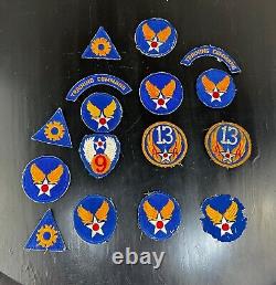 16 Lot AAF WWII Army Air Force USAF Patch Collection 13th 9th WW2