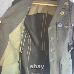 1930's Vintage US Army Air Corps Uniform Dress Coat With Belt, Tie, Whistle