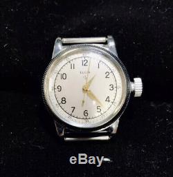 1940's Elgin Military A-11 WW2 Wrist Watch US Army / Air Force 685 18 Jewel