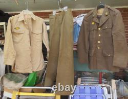 1940's WWII US Army Air Corps Jacket Pants Shirt Hat Medals Pins