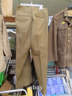 1940's WWII US Army Air Corps Jacket Pants Shirt Hat Medals Pins