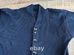 1940s/50s Sand Knit Sweater Army Air Corps Patch and Pin Navy Blue No Tags