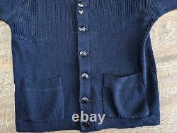 1940s/50s Sand Knit Sweater Army Air Corps Patch and Pin Navy Blue No Tags