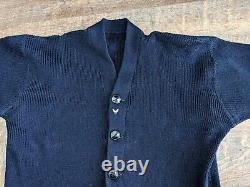 1940s/50s Sand Knit Sweater Army Air Corps Patch and Pin Navy Blue No Tags