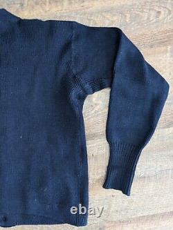 1940s/50s Sand Knit Sweater Army Air Corps Patch and Pin Navy Blue No Tags