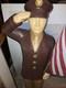 1940s WWII ARMY AIR CORPS FORCES Figurine 27 Tall, Holding USA FLAG & Saluting
