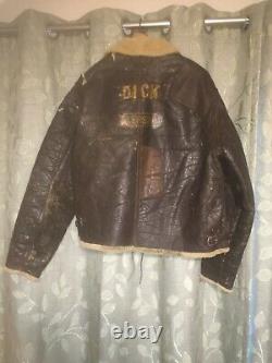 1940s WWII USAAF D-1 Medium Leather Shearing Jacket Army Air Force Ground Forces