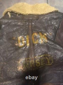 1940s WWII USAAF D-1 Medium Leather Shearing Jacket Army Air Force Ground Forces