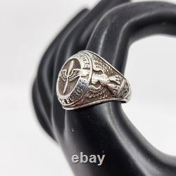 1940s WWII US Army Air Forces Sterling Silver Signet Ring Size 8.5