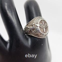 1940s WWII US Army Air Forces Sterling Silver Signet Ring Size 8.5