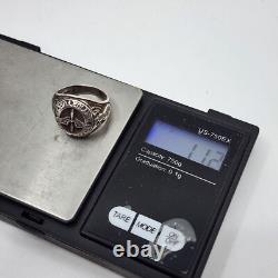 1940s WWII US Army Air Forces Sterling Silver Signet Ring Size 8.5