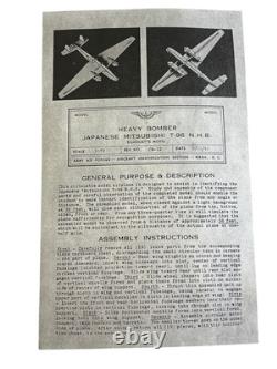 1942 WWII Army Air Force Silhouette 172 Model Japan Mitsubishi T-96 N. H. B