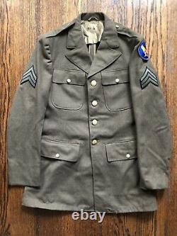 1942 WWII US ARMY Air Force Sergeant Officers Dress Green Uniform