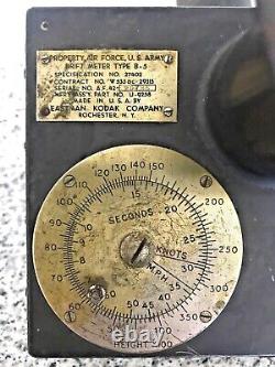 1942 WW II U. S. Army Air Force Bomber B5 Drift Meter Eastman Kodak