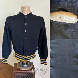 1943 West Point Cadet Black Wool Cardigan Sweater Army Air Force 40s WWII Vtg