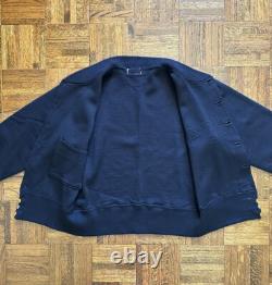 1943 West Point Cadet Black Wool Cardigan Sweater Army Air Force 40s WWII Vtg