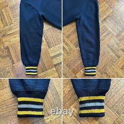 1943 West Point Cadet Black Wool Cardigan Sweater Army Air Force 40s WWII Vtg
