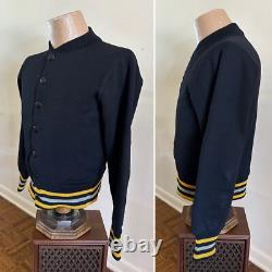 1943 West Point Cadet Black Wool Cardigan Sweater Army Air Force 40s WWII Vtg
