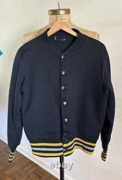 1943 West Point Cadet Black Wool Cardigan Sweater Army Air Force 40s WWII Vtg