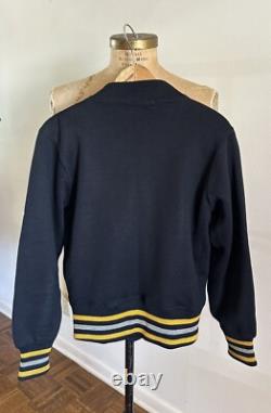 1943 West Point Cadet Black Wool Cardigan Sweater Army Air Force 40s WWII Vtg