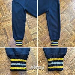 1943 West Point Cadet Black Wool Cardigan Sweater Army Air Force 40s WWII Vtg