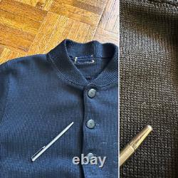 1943 West Point Cadet Black Wool Cardigan Sweater Army Air Force 40s WWII Vtg