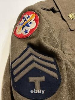 1945 Original WWII U. S. Army 8th Air Force USAAF Technician 4th E4 Wool Jacket