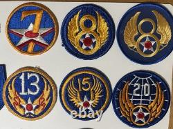 21 Vintage reproduction WWII Army Air Forces (USAAF) embroidered command patches