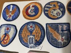 21 Vintage reproduction WWII Army Air Forces (USAAF) embroidered command patches