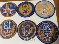 21 Vintage reproduction WWII Army Air Forces (USAAF) embroidered command patches