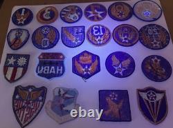 21 Vintage reproduction WWII Army Air Forces (USAAF) embroidered command patches