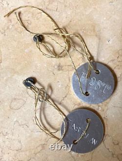 (2) MATCHING WW2 US ARMY AIR CORPS EARLY STYLE DOG TAGS UNISSUED withSEALS 1939