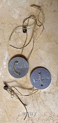 (2) MATCHING WW2 US ARMY AIR CORPS EARLY STYLE DOG TAGS UNISSUED withSEALS 1939