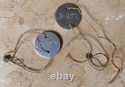 (2) MATCHING WW2 US ARMY AIR CORPS EARLY STYLE DOG TAGS UNISSUED withSEALS 1939