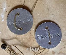 (2) MATCHING WW2 US ARMY AIR CORPS EARLY STYLE DOG TAGS UNISSUED withSEALS 1939