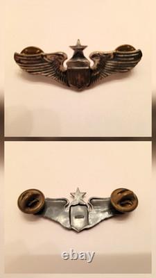 2 SENIOR PILOT WINGS VANGUARD NY MARK WWII US ARMY AIR FORCES SIZE Clutchback