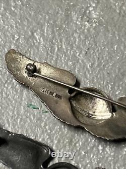 2 Vintage 3 WWII Pilot ARMY AIR FORCE Wings 1 Sterling Silver