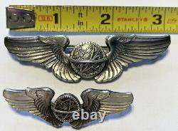 2 WW2 USAAF Army Air Force Navigator Badge Wings Sterling 3 & 2