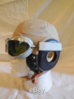 #2 WWII Army Air Force Pilot AAF Flight AN-H-15 Bates Helmet with AN-6520 Goggles