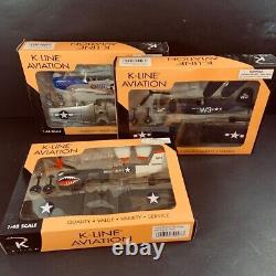 3 FIGHTERS K-Line AVIATION Army Air Corps P-40, F4U, AND P51 Fighter Plane WWII