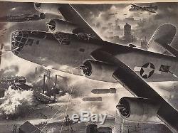 4 Clayton Knight World War II Signed Lithographs US Army Air Corp Fighter Planes