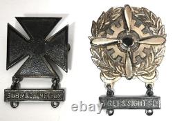5-PC WWII US ARMY AIR FORCES USAAF Bars STERLING SILVER Marksman Qualifi. Badge