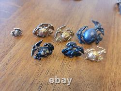 74 U. S. Military Hat/Badges Pins Buttons WWII Army Air Force Marines Sterling/GF