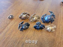 74 U. S. Military Hat/Badges Pins Buttons WWII Army Air Force Marines Sterling/GF