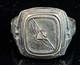 925 10k WWII US Army Air Corps Aviation Flight Wings Signet Ring 1940s Sz 9 R254
