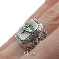 925 Sterling Silver Antique WWII US Army Air Force Wings Ring Size 10.25