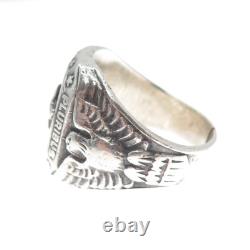 925 Sterling Silver Antique WWII US Army Air Force Wings Ring Size 10.25