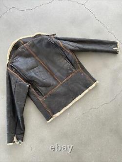 AERO LEATHER FLIGHT JACKET B6 WW2 1940s Army Air Force Mechanic Section 3 Rare