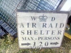 AIR RAID SHELTER sign WW2 WW1 ANDERSON REENACTMENT ARMY WAR CHURCHILL SPITFIRE w