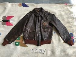 A-2 Aero Leather Clo. Co Horsehide Flying Jacket Art Nose US Army Air Force WWII